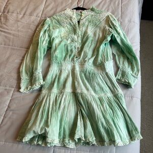 LoveShackFancy Viola Tie Dye Mini Dress Sz L NWT
